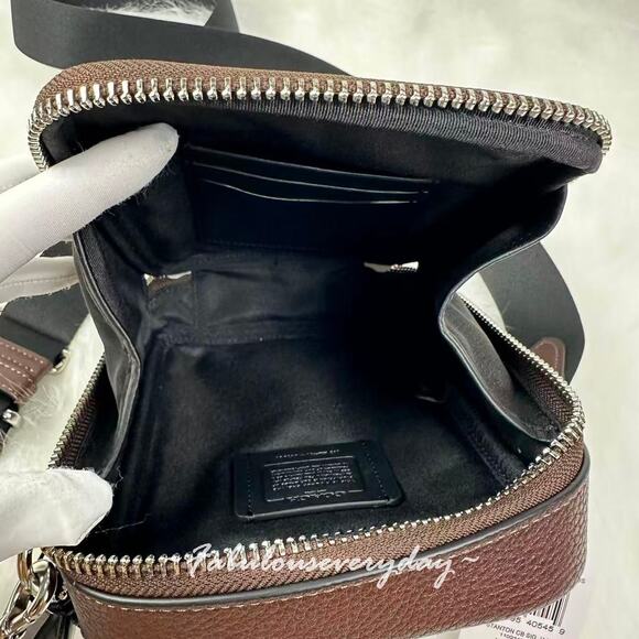 Coach Stanton Crossbody Bag In Signature Jacquard/Sv/Maple CH097 NWT - Picture 6 of 7